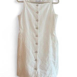 Vintage Claudia Huber White Button-Front
Dress (M)